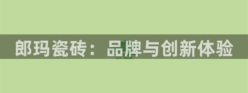 金年会这个平台：郎玛瓷砖：品牌与创新体验